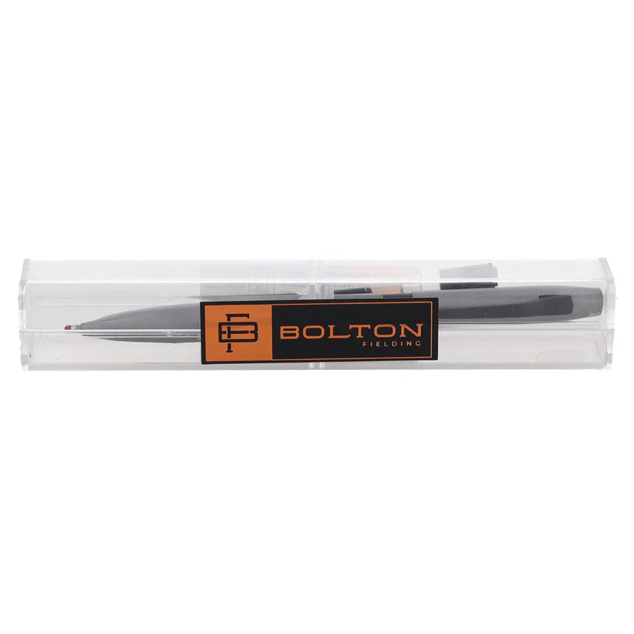 Bolton Flat Clicker Silver Pen With Pen Refill In Acrylic Gift Box