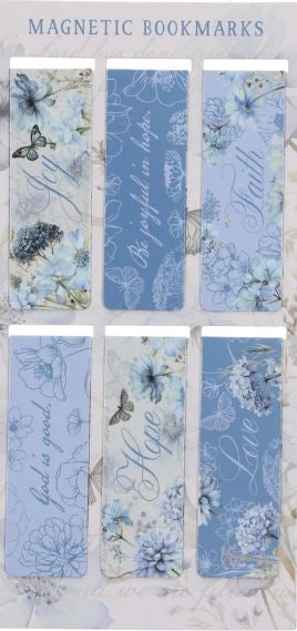 Blue Butterfly Magnetic Bookmarks Set Of 6