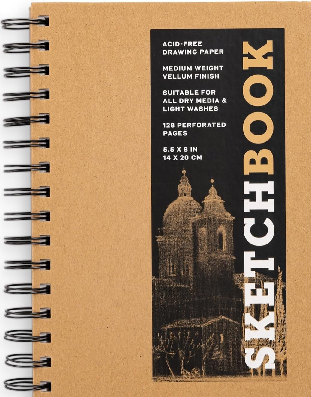 Spiral Hardcover Mixed Media Sketchbook for Drawing