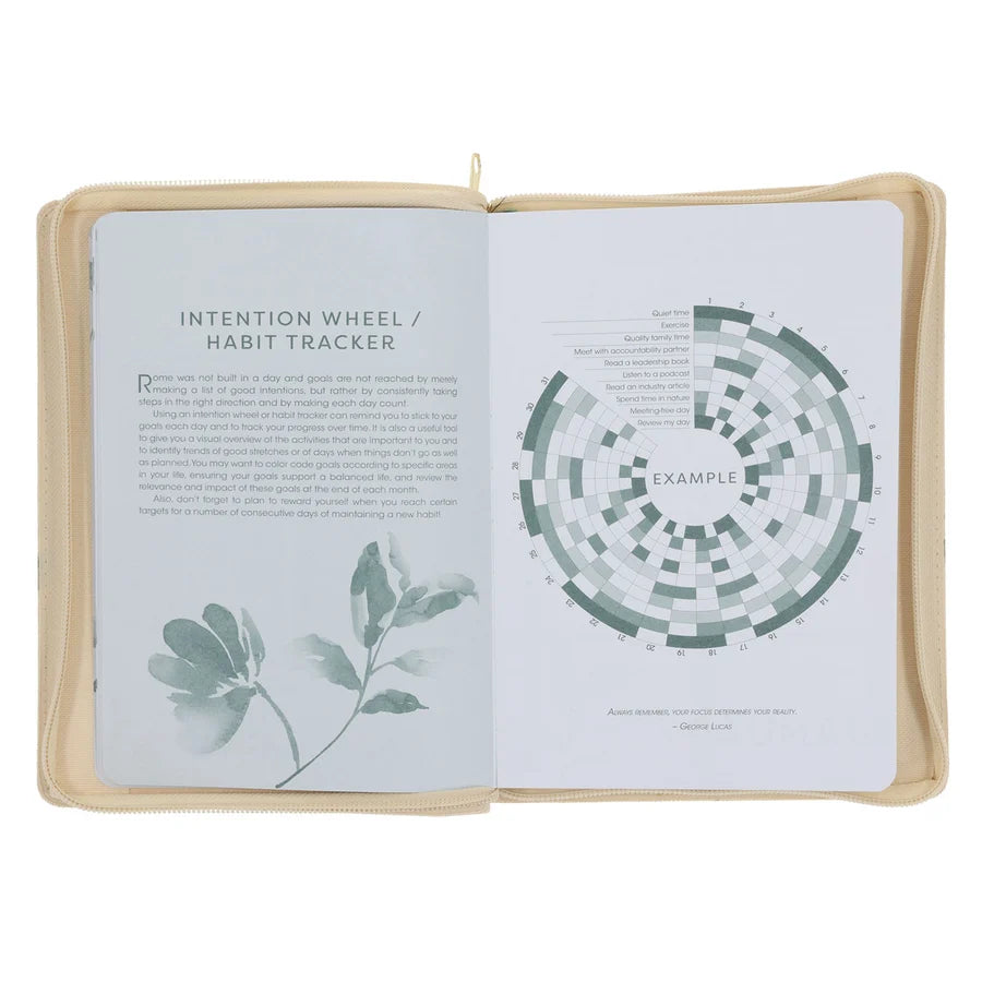 2027 Daily Planner for Women Create Balance (Imitation Leather with Zip)