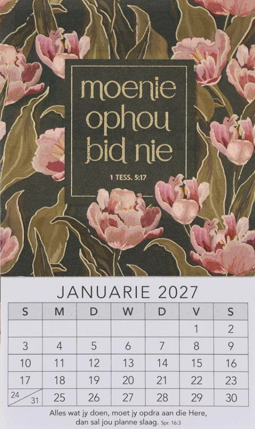 2027 Klein Magnetiese Kalender Moenie Ophou Bid Nie