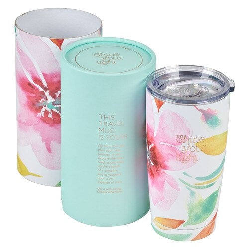 Stainless Steel Travel Mug: Shine Your Light