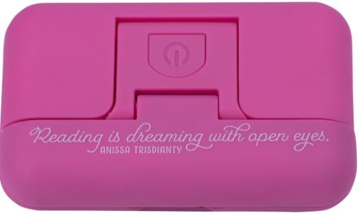 Booklight: Reading Is Dreaming With Open Eyes Pink Glow In The Dark