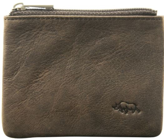 Coin Purse Small Genuine Leather: Dark Brown