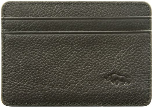 Card And ID Holder Genuine Leather: Darkest Brown