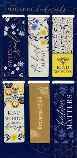 Kind Words Six Piece Magnetic Bookmark Set