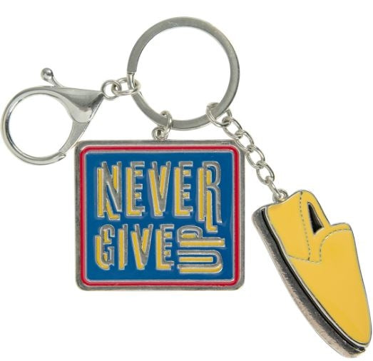 Never Give Up Metal Key Ring