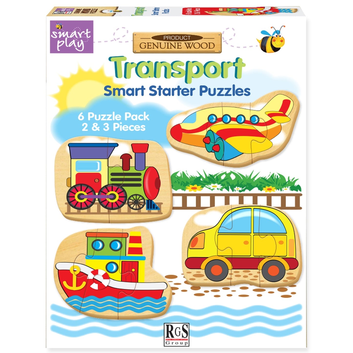 6 x 2 3 Piece Transport Smart Starter Puzzles