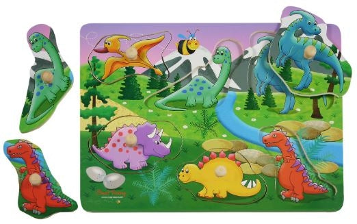 6 Piece Peg Wood Dinos