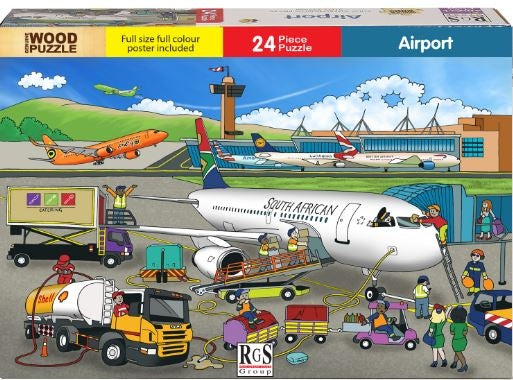 24 Piece Wooden Airport