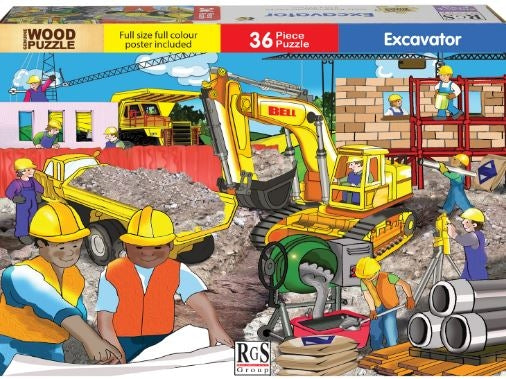 36 Piece Wooden Excavator