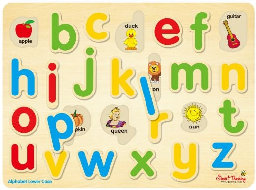26 Piece Tray Wood Abc Lower Case