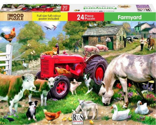 24 Piece Wooden Farmyard