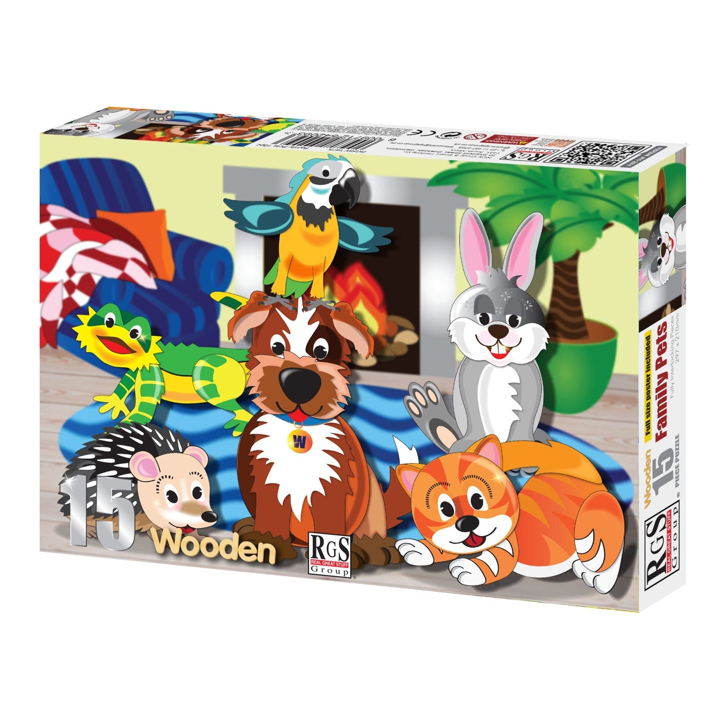 15 Piece Wooden Family Pets