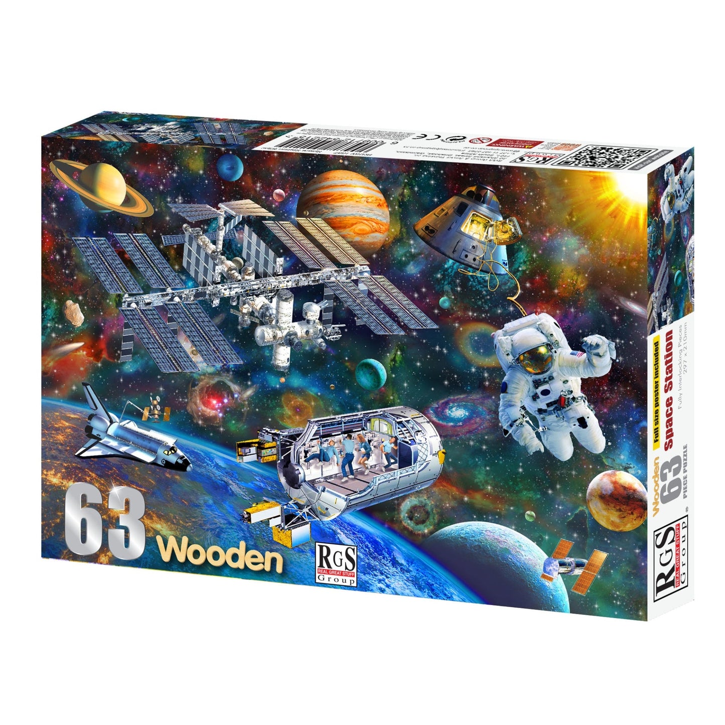63 Piece Wooden Space Station