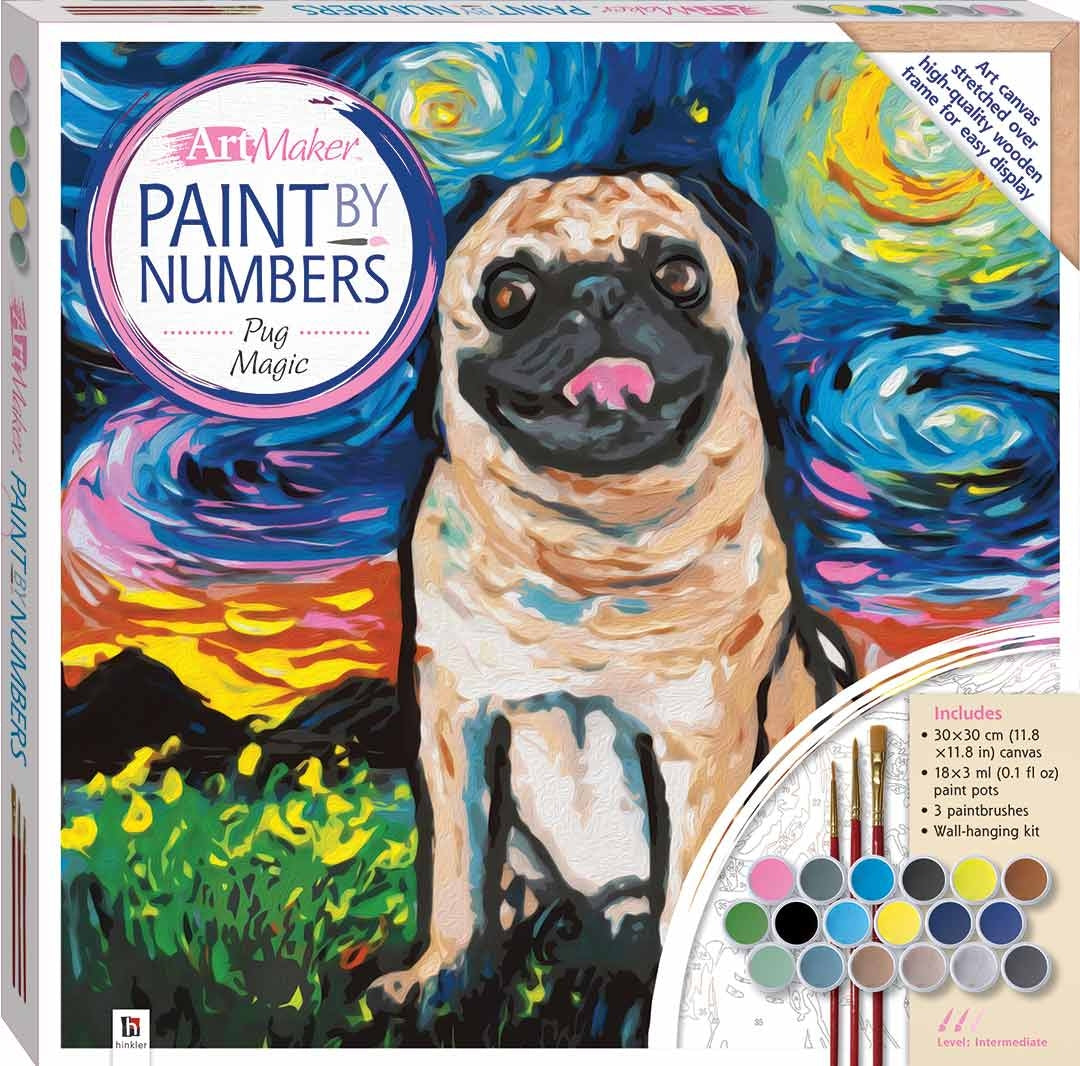 Paint by Numbers Canvas: Pug Magic