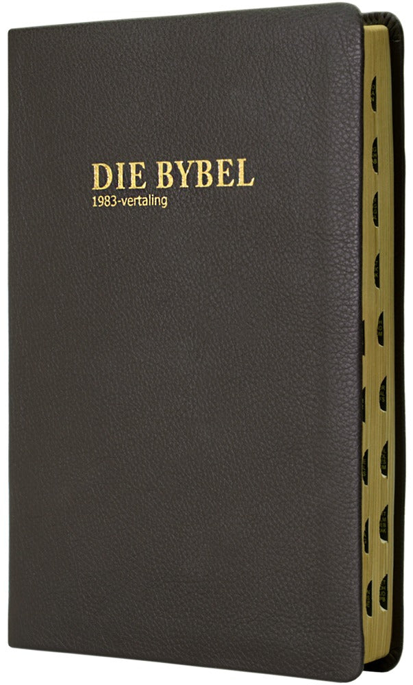 Die Bybel 1983 Vertaling Medium Bruin Egte Leer Duimindeks