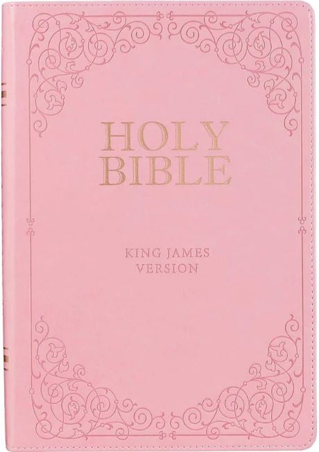 Bible KJV Pink Faux Leather Full-Size Bible Giant Print Indexed