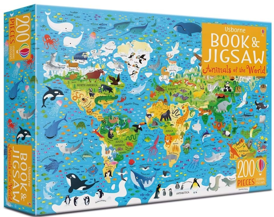 200 Piece Animals of the World with book