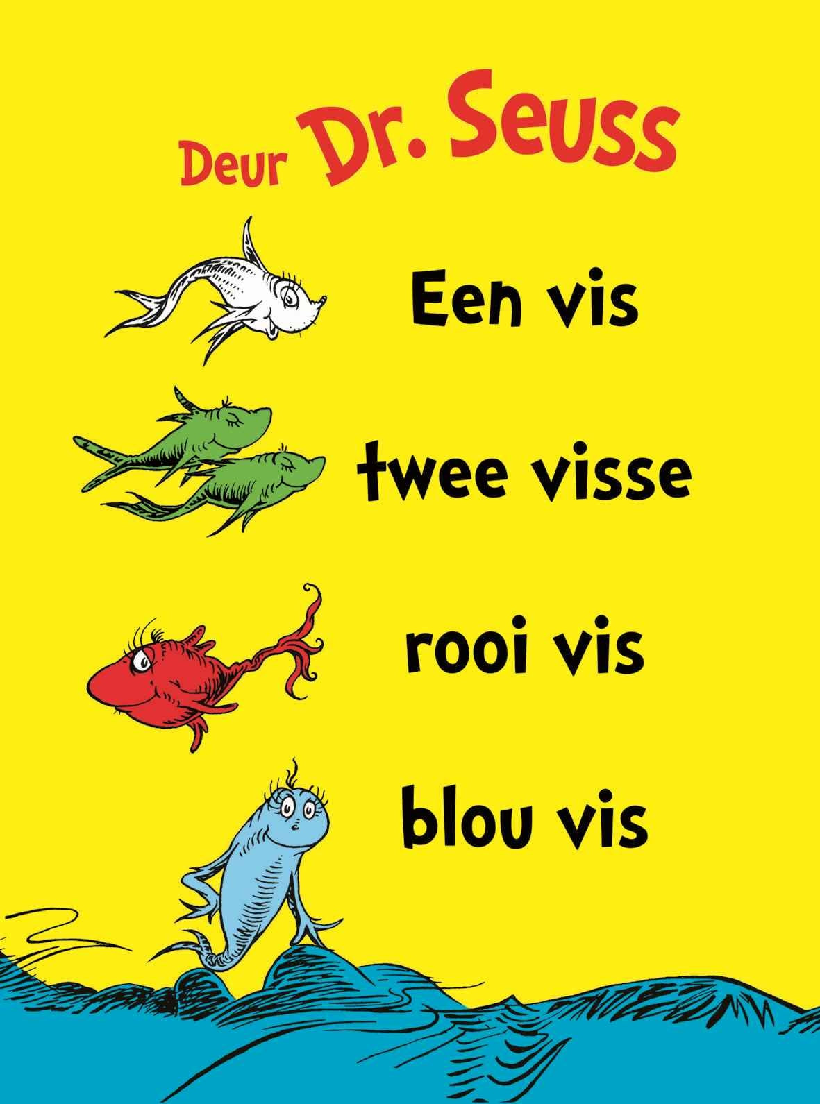 Een vis twee visse rooi vis blou vis