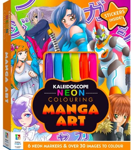 Kaleidoscope Neon Colouring Kit: Manga Art