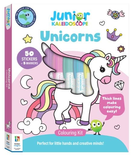 Jr Kaleidoscope Colouring Kit Unicorns