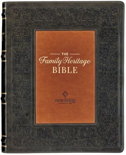 Bible NLT Dark Olive And Brown Faux Leather Flexcover The Family Heritage Bible