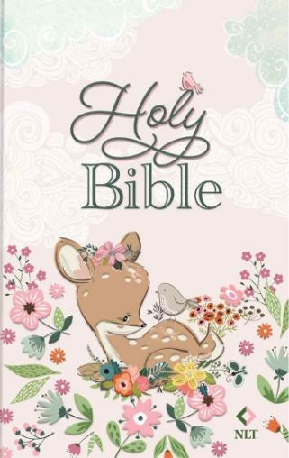 Bible NLT Deer Hardcover Baby Bible for Girls