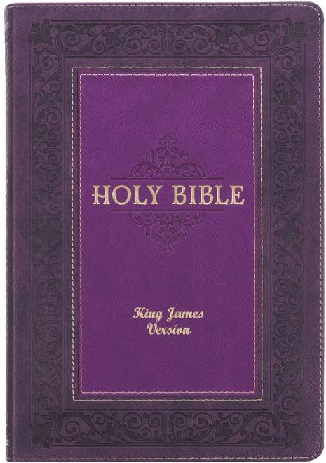 Bible KJV Purple Faux Leather Flexcover Study Bible Large Print