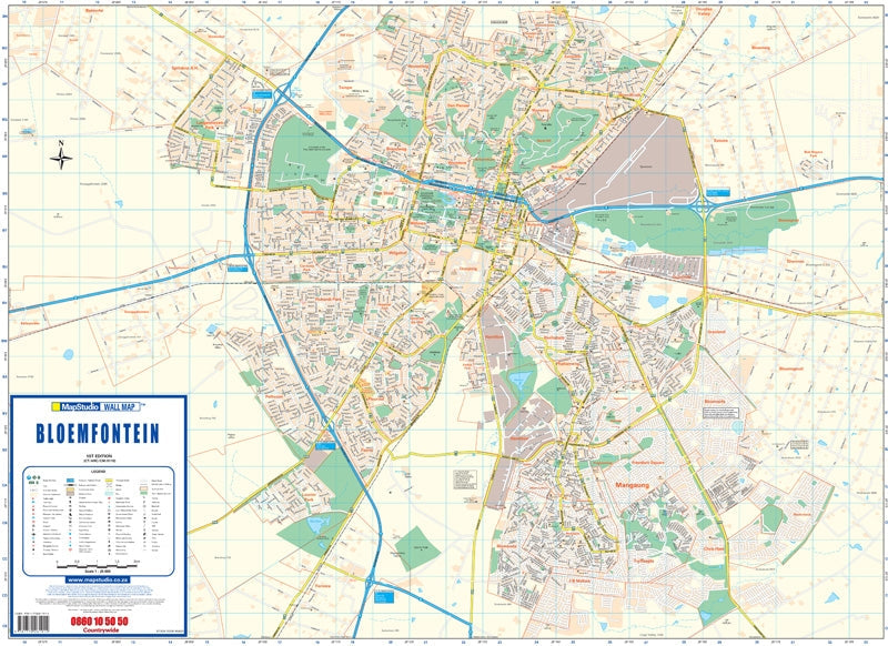Bloemfontein Wall Map