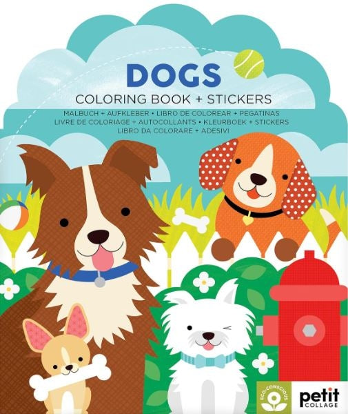 Petit Collage Dogs Coloring Book & Stickers