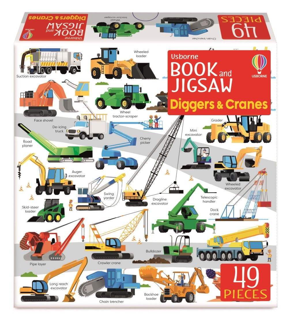 49 Piece Diggers & Cranes Book and Jigsaw