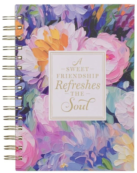 A Sweet Friendship Multi Painted Floral Large Hardcover Wirebound Journal