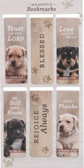 Puppies Magnetic Bookmarks Set Of 6