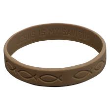 Wristbands Ichthus Brown Silicone