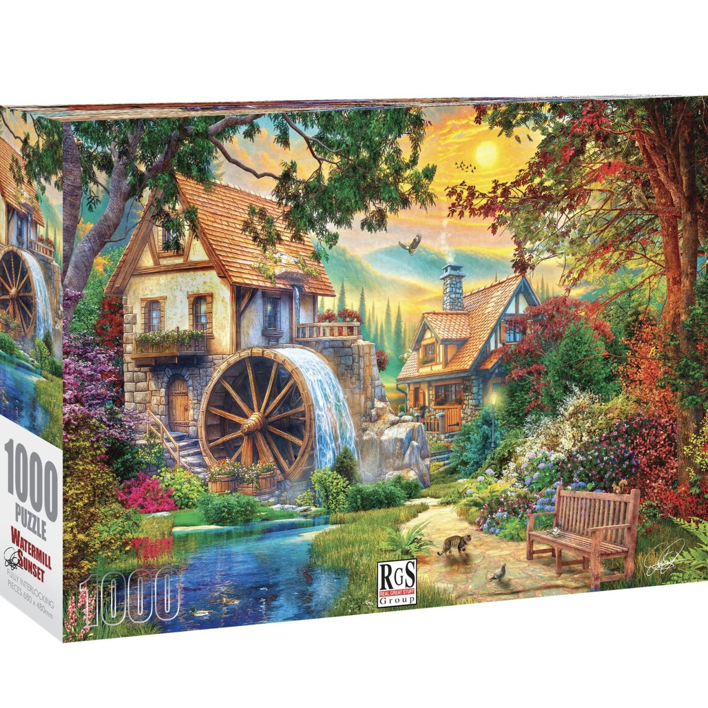 1000 Piece Watermill Sunset