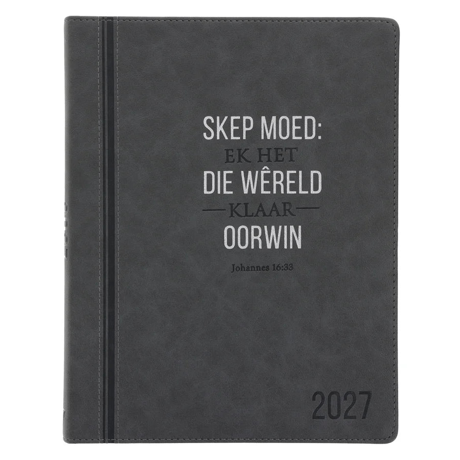 2027 Professionele Jaarbeplanner Skep Moed: Ek Het die Wêreld Klaar Oorwin