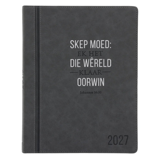 2027 Professionele Jaarbeplanner Skep Moed: Ek Het die Wêreld Klaar Oorwin