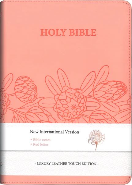 Bible Salmon Pink Protea Imitation Leather Compact
