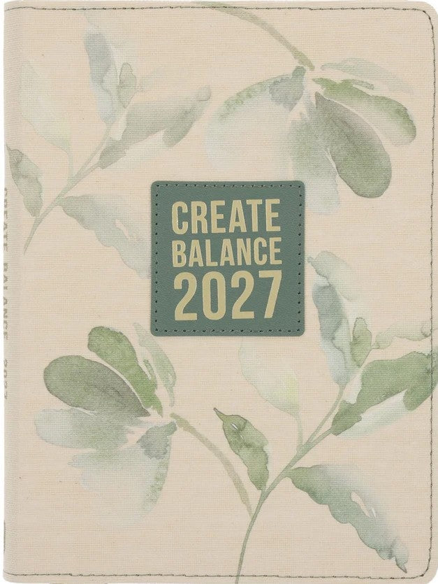 2027 Daily Planner for Women Create Balance (Imitation Leather with Zip)