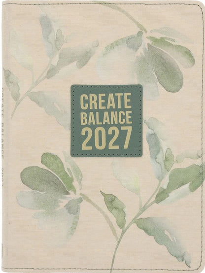 2027 Daily Planner for Women Create Balance (Imitation Leather with Zip)