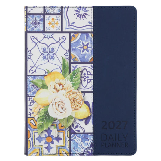 2027 Daily Planner Lifestyle for Women Moroccan Tiles (Imitation Leather)
