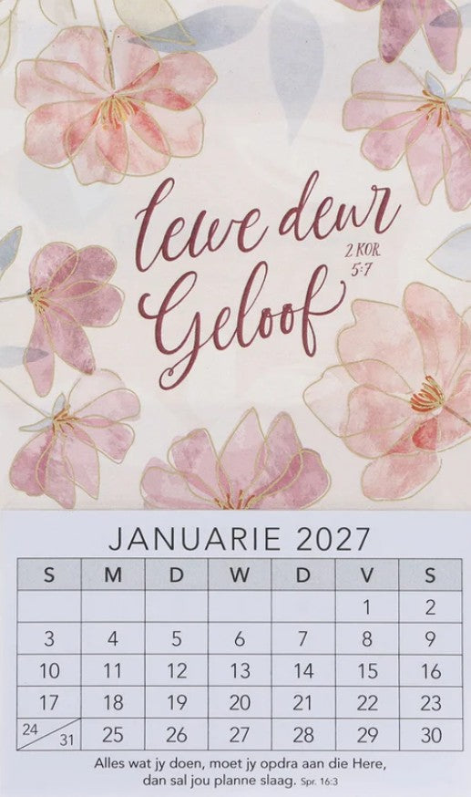 2027 Klein Magnetiese Kalender Lewe deur Geloof