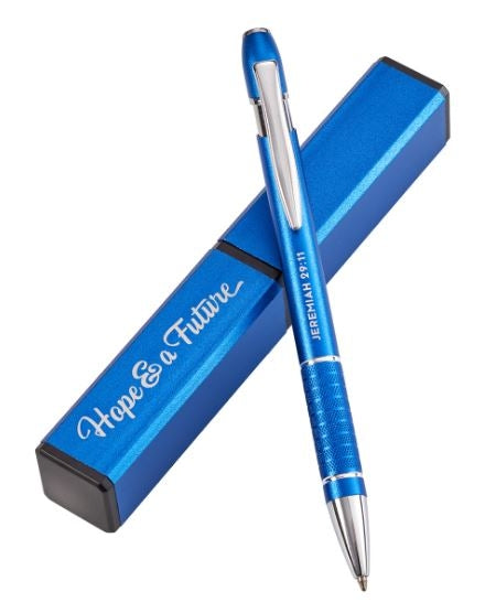 Metal Pen In Tube: Hope & A Future Blue Jeremiah 29:11