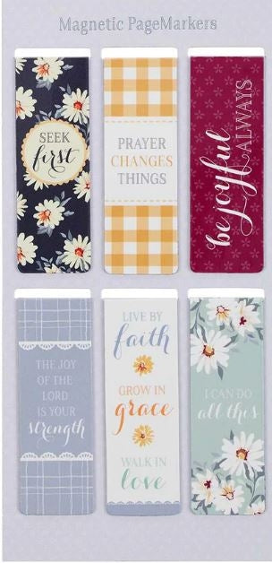 Daisies Magnetic Bookmarks Set Of 6