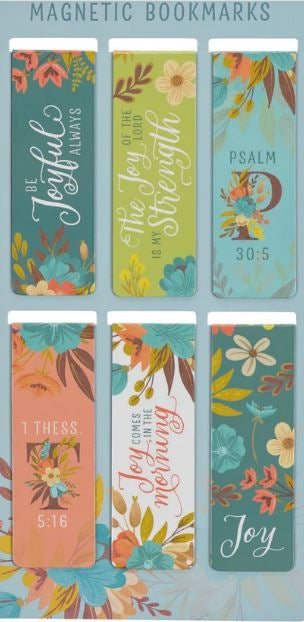Cool Florals Six-Piece Magnetic Bookmark Set