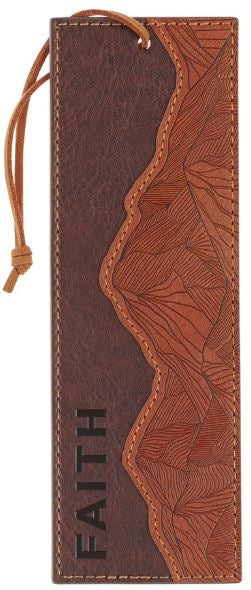 Bookmark Faith Mountains Two-Tone Brown Faux Leather