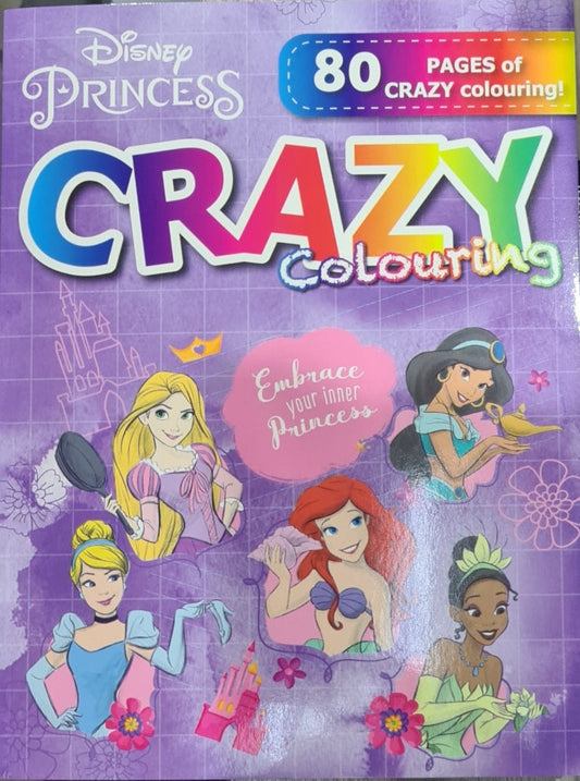 Disney Princess Crazy Colouring Book - 80 Page