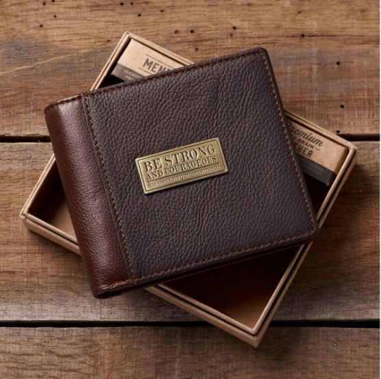 Wallet Genuine Leather: Be Strong And Courageous