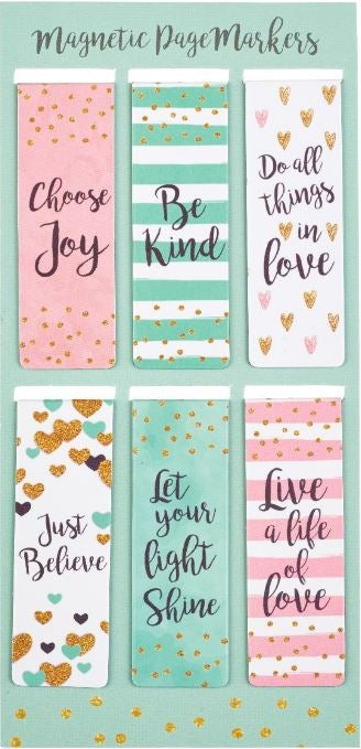 Sparkle Magnetic Bookmark Set of Six